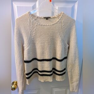 James Perse LA Cream Pullover with Black Stripes